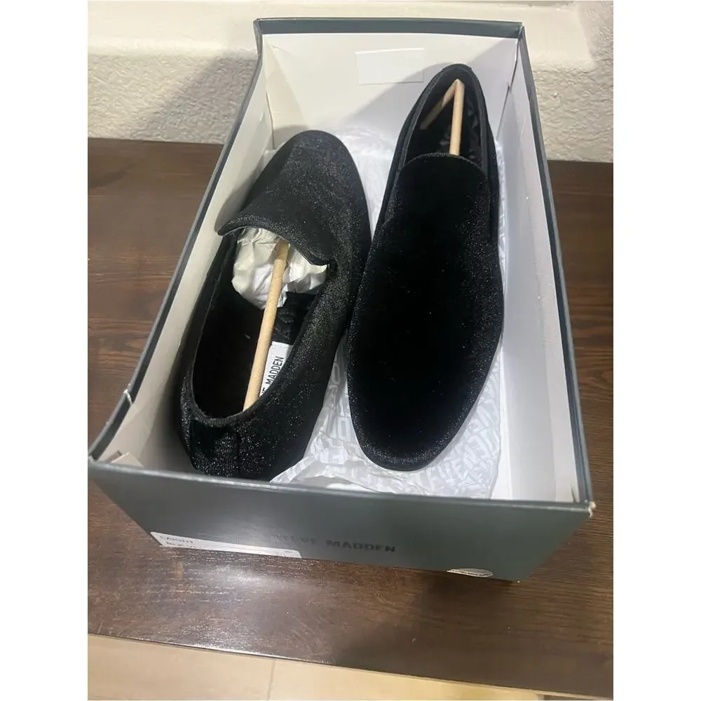 Steve Madden Laight Black Velvet Slip-On Loafers Men’s 8.5